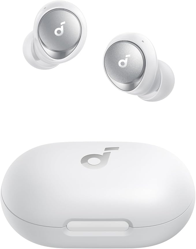by  Space A40 Adaptive Active Noise Cancelling Wireless Earbuds, Reduce Noise by up to 98%, Ultra Long 50H Playtime, 10H Single Playtime, Hi-Res Sound, Comfortable Fit, Wireless Charge